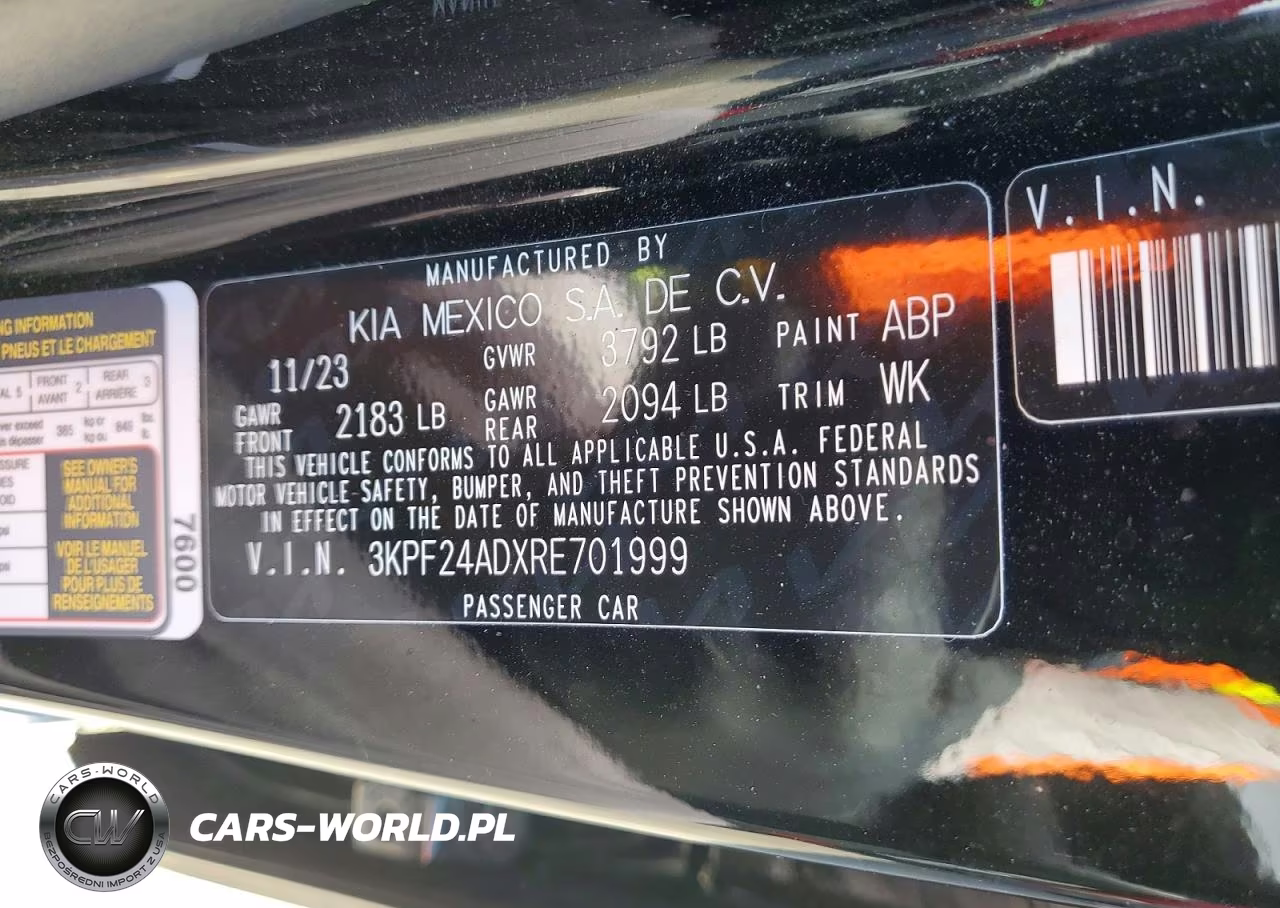 2024 Kia Forte Lx VIN:3KPF24ADXRE701999 - 12