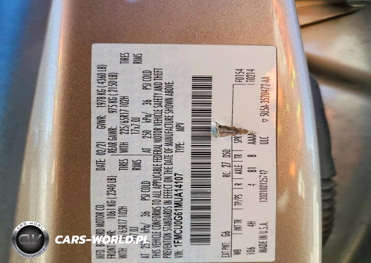 2021 Ford Escape Se VIN:1FMCU0G61MUA14107 - 13