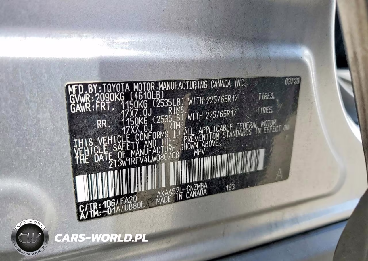 2020 Toyota Rav4 Xle VIN:2T3W1RFV4LW080708 - 13