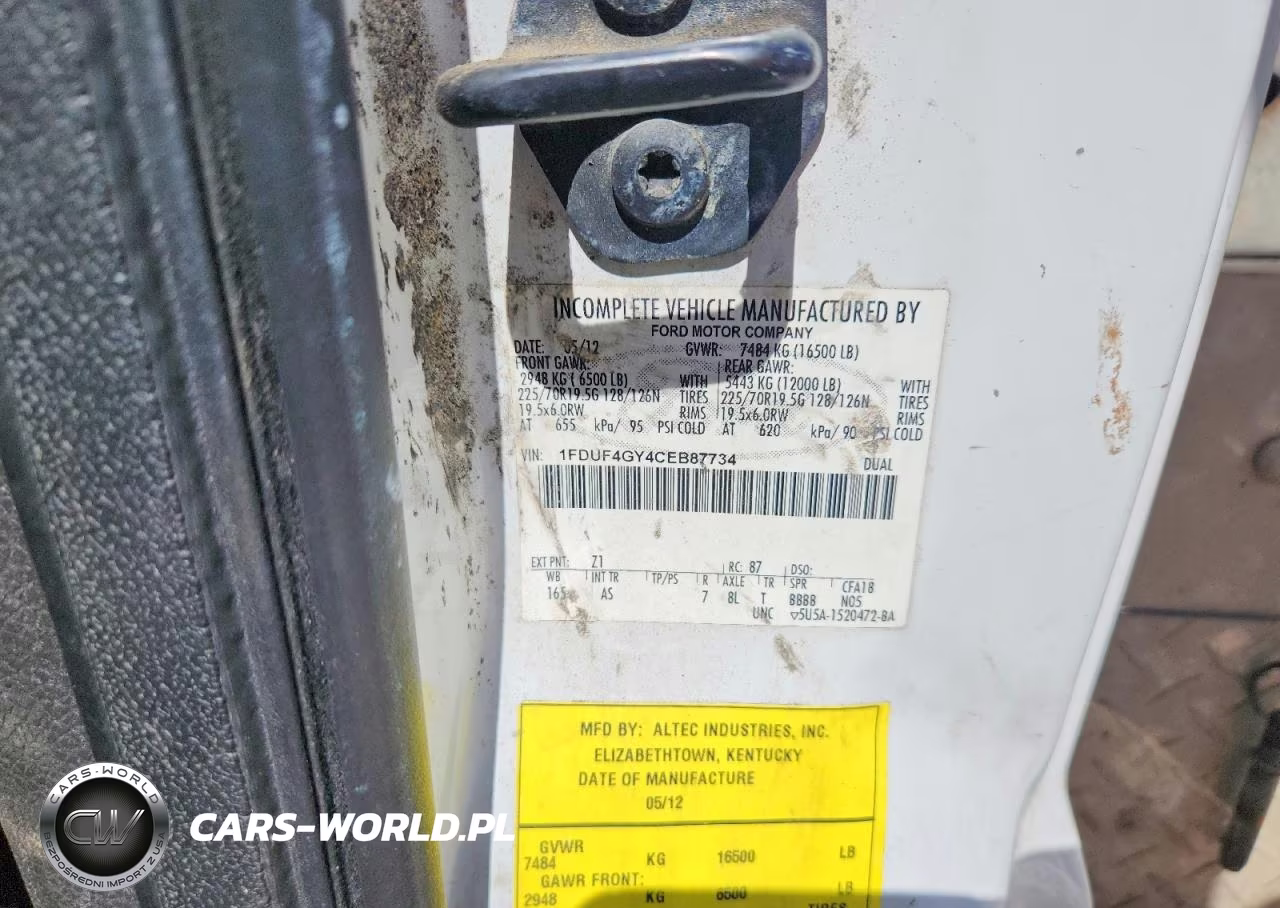 2012 Ford F450 Super Duty VIN:1FDUF4GY4CEB87734 - 12