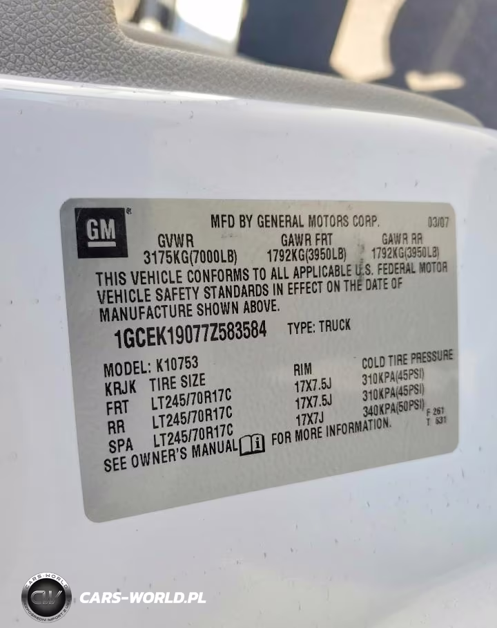 2007 Chevrolet Silverado K1500 VIN:1GCEK19077Z583584 - 12