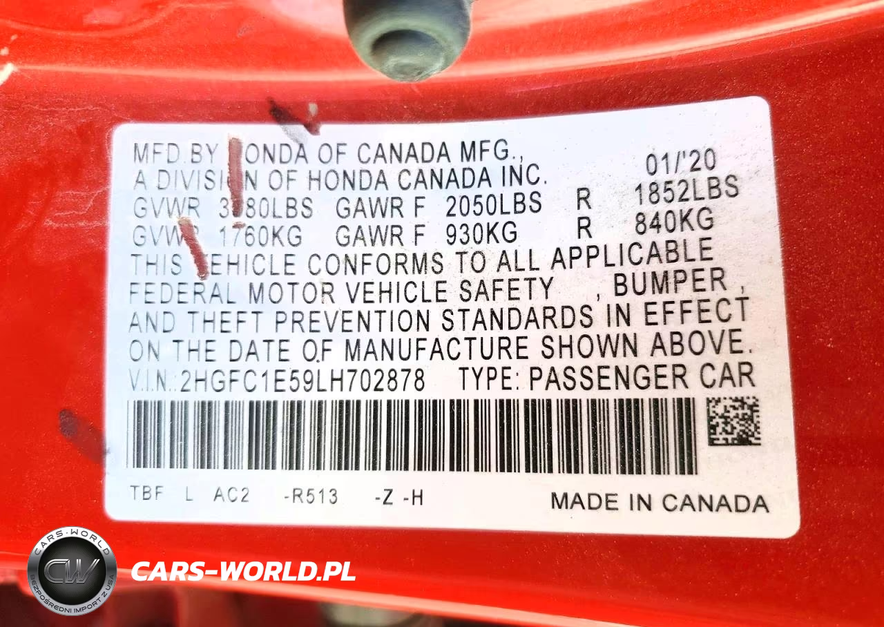 2020 Honda Civic Si VIN:2HGFC1E59LH702878 - 12
