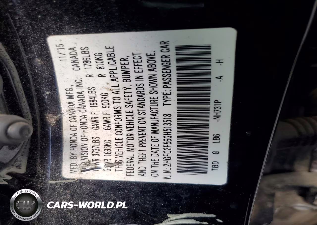 2016 Honda Civic Lx VIN:2HGFC2F56GH513518 - 12