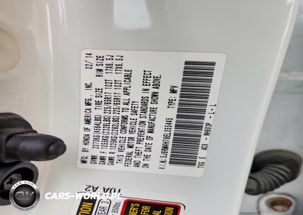 2014 Honda Cr-V Exl VIN:5J6RM4H78EL055445 - 12