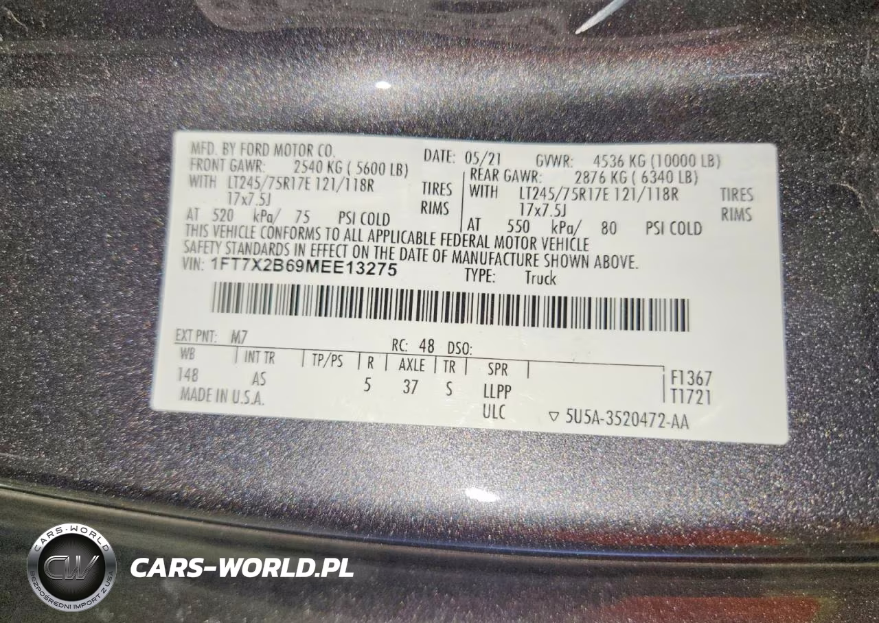 2021 Ford F250 Super Duty VIN:1FT7X2B69MEE13275 - 12