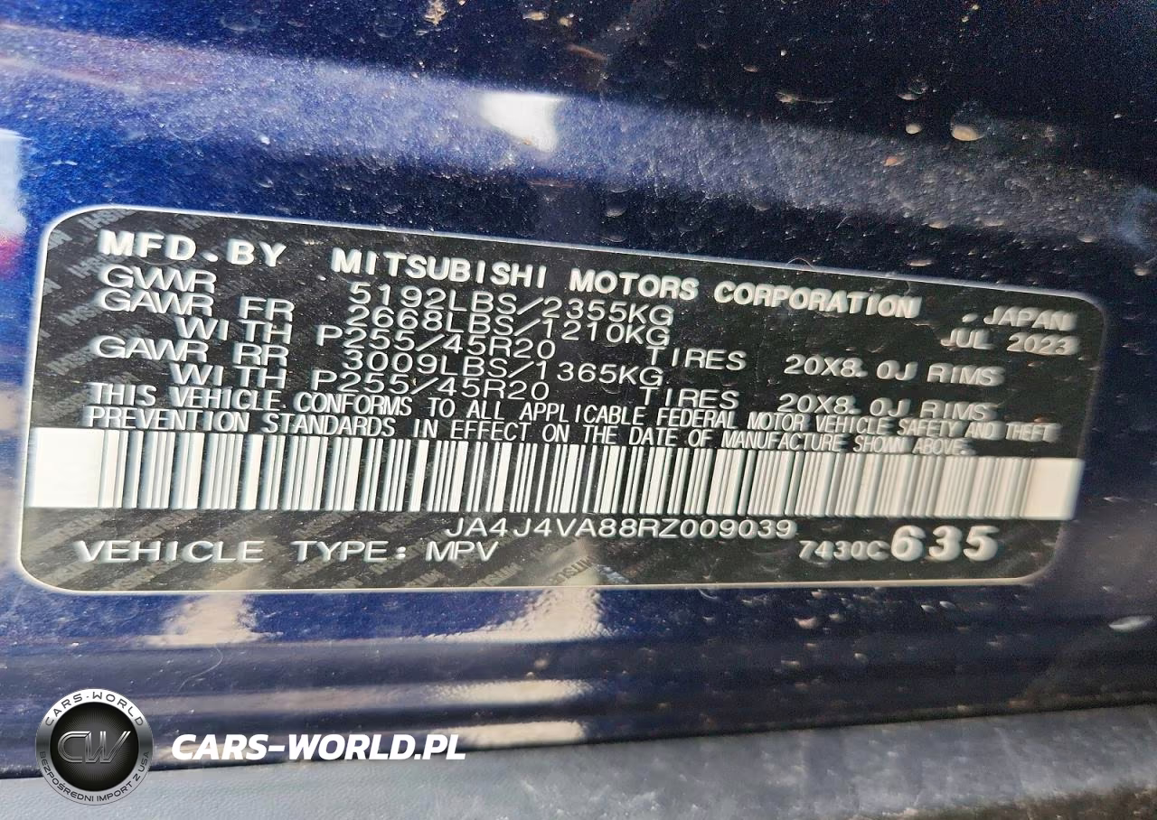2024 Mitsubishi Outlander VIN:JA4J4VA88RZ009039 - 13