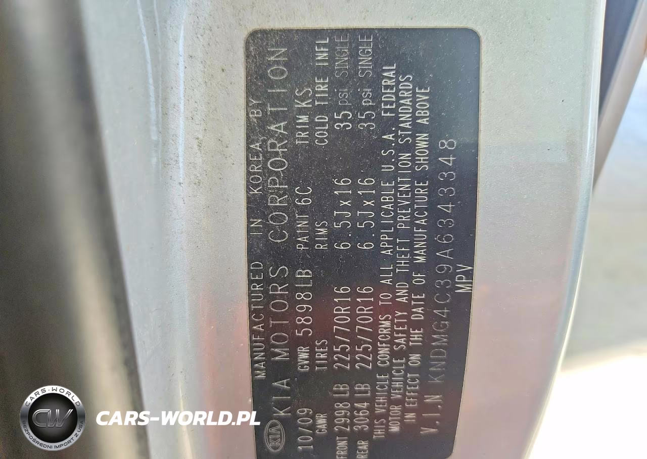 2010 Kia Sedona Lx VIN:KNDMG4C39A6343348 - 13