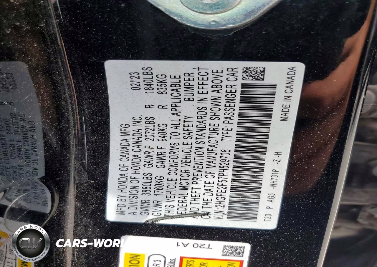 2023 Honda Civic Sport VIN:2HGFE2F57PH529706 - 13