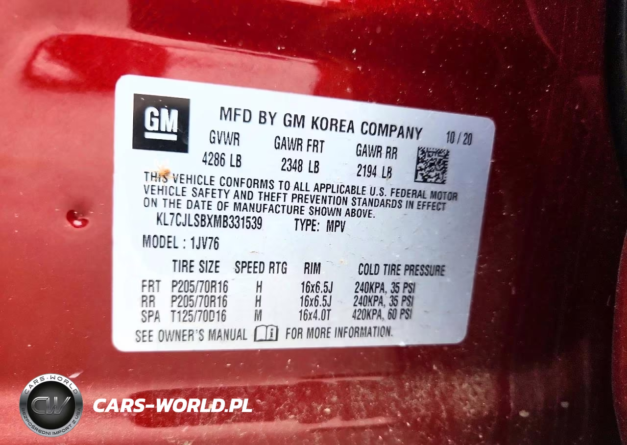 2021 Chevrolet Trax 1Lt VIN:KL7CJLSBXMB331539 - 12