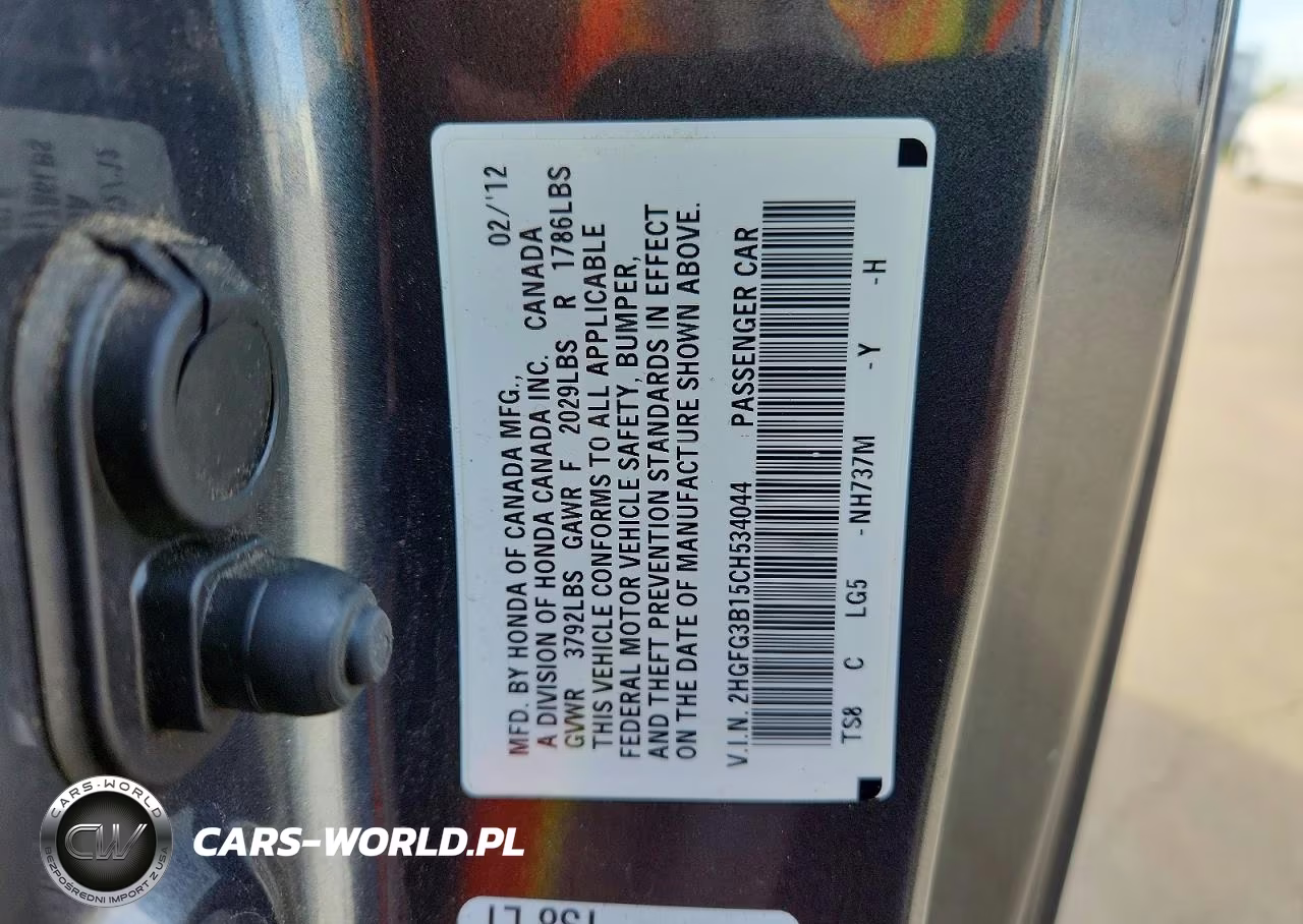2012 Honda Civic Exl VIN:2HGFG3B15CH534044 - 12