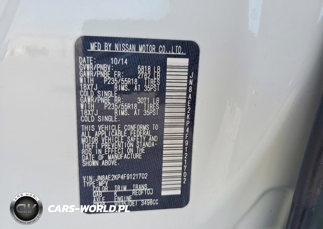 2015 Nissan Quest 3.5 Sl VIN:JN8AE2KP4F9121702 - 13