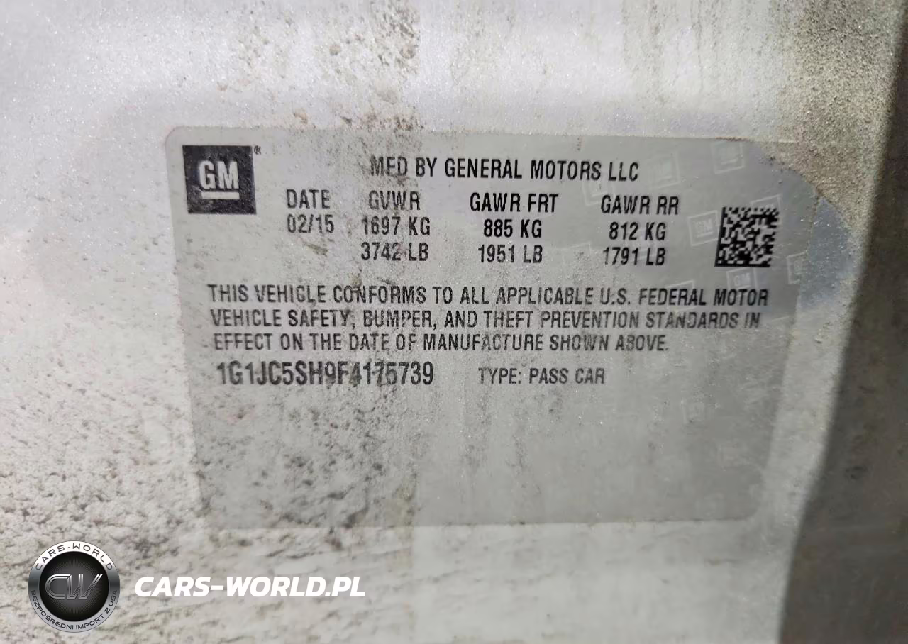 2015 Chevrolet Sonic Lt VIN:1G1JC5SH9F4175739 - 12
