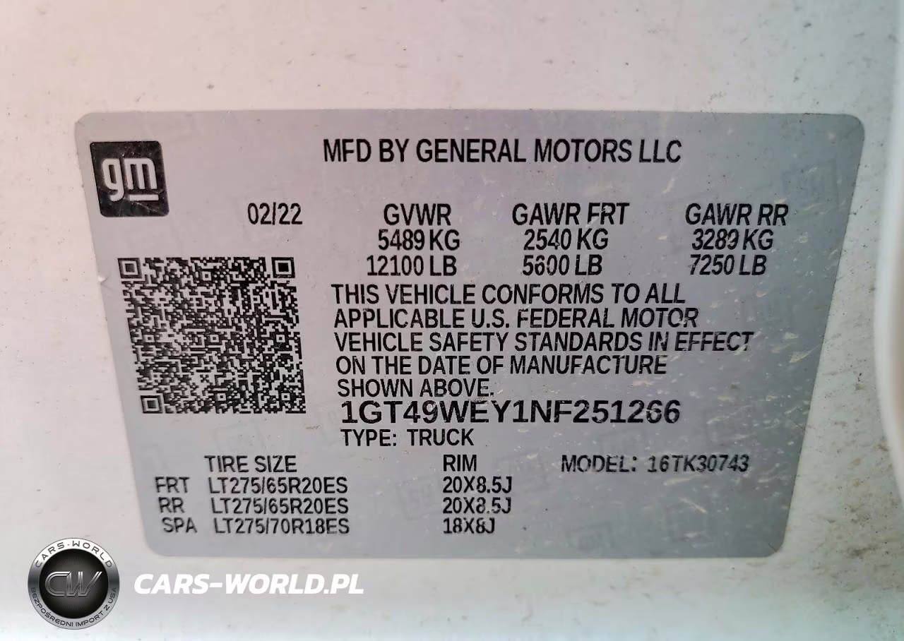 2022 GMC Sierra K3500 Denali VIN:1GT49WEY1NF251266 - 12