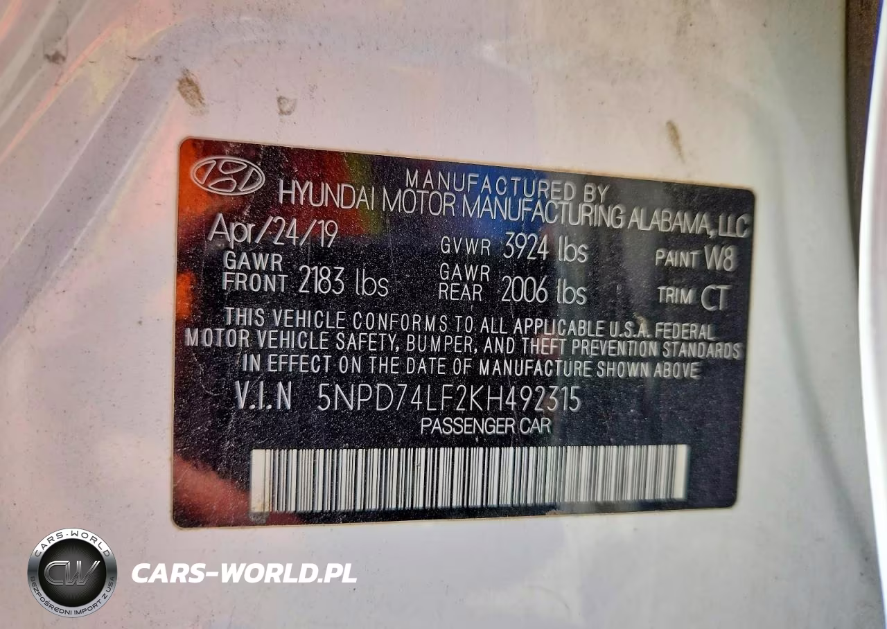 2019 Hyundai Elantra Se VIN:5NPD74LF2KH492315 - 12