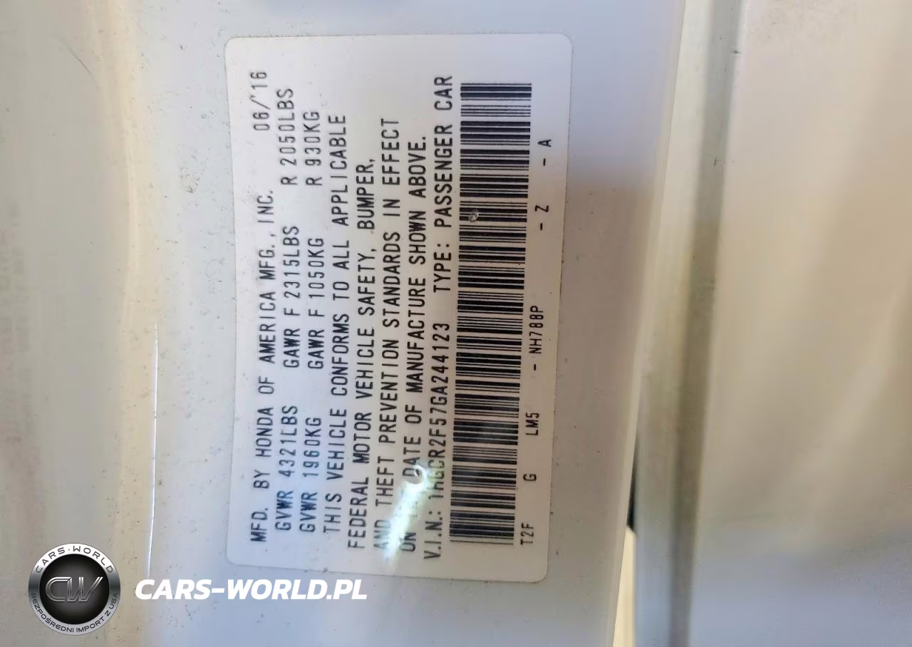 2016 Honda Accord Sport VIN:1HGCR2F57GA244123 - 12