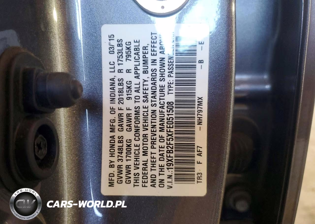 2015 Honda Civic Lx VIN:19XFB2F5XFE051508 - 12