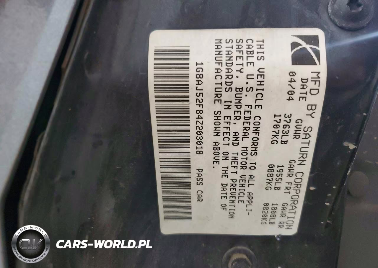 2004 Saturn Ion Level 2 VIN:1G8AJ52F84Z203018 - 12
