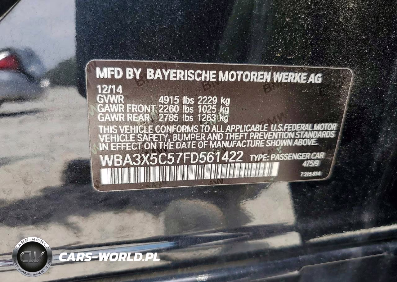 2015 BMW 328 Xigt VIN:WBA3X5C57FD561422 - 13