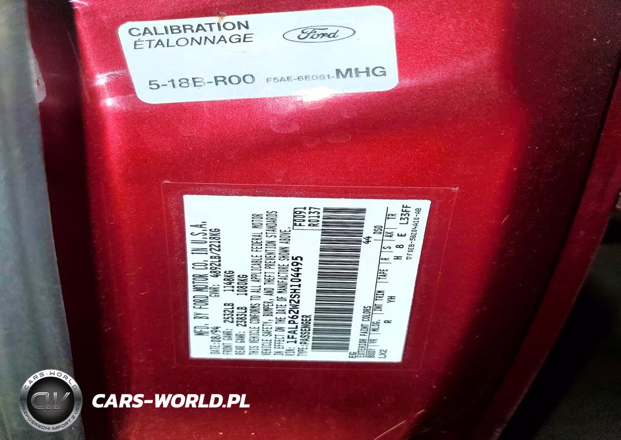 1995 Ford Thunderbird Lx VIN:1FALP62W2SH104495 - 12