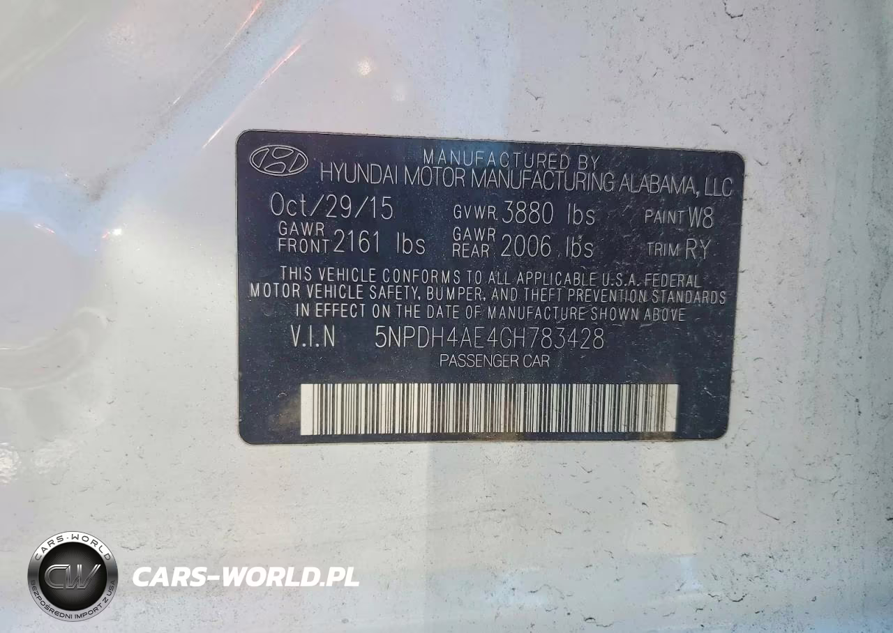 2016 Hyundai Elantra Value Edition VIN:5NPDH4AE4GH783428 - 12