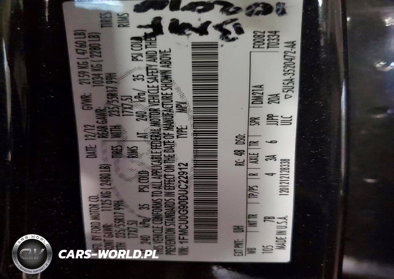 2013 Ford Escape Se VIN:1FMCU0G90DUC22912 - 13