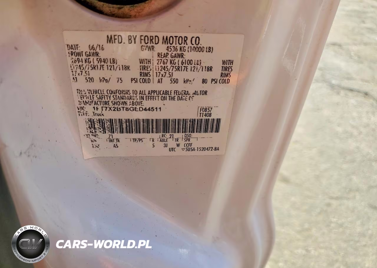 2016 Ford F250 Super Duty VIN:1FT7X2BT8GED44511 - 12