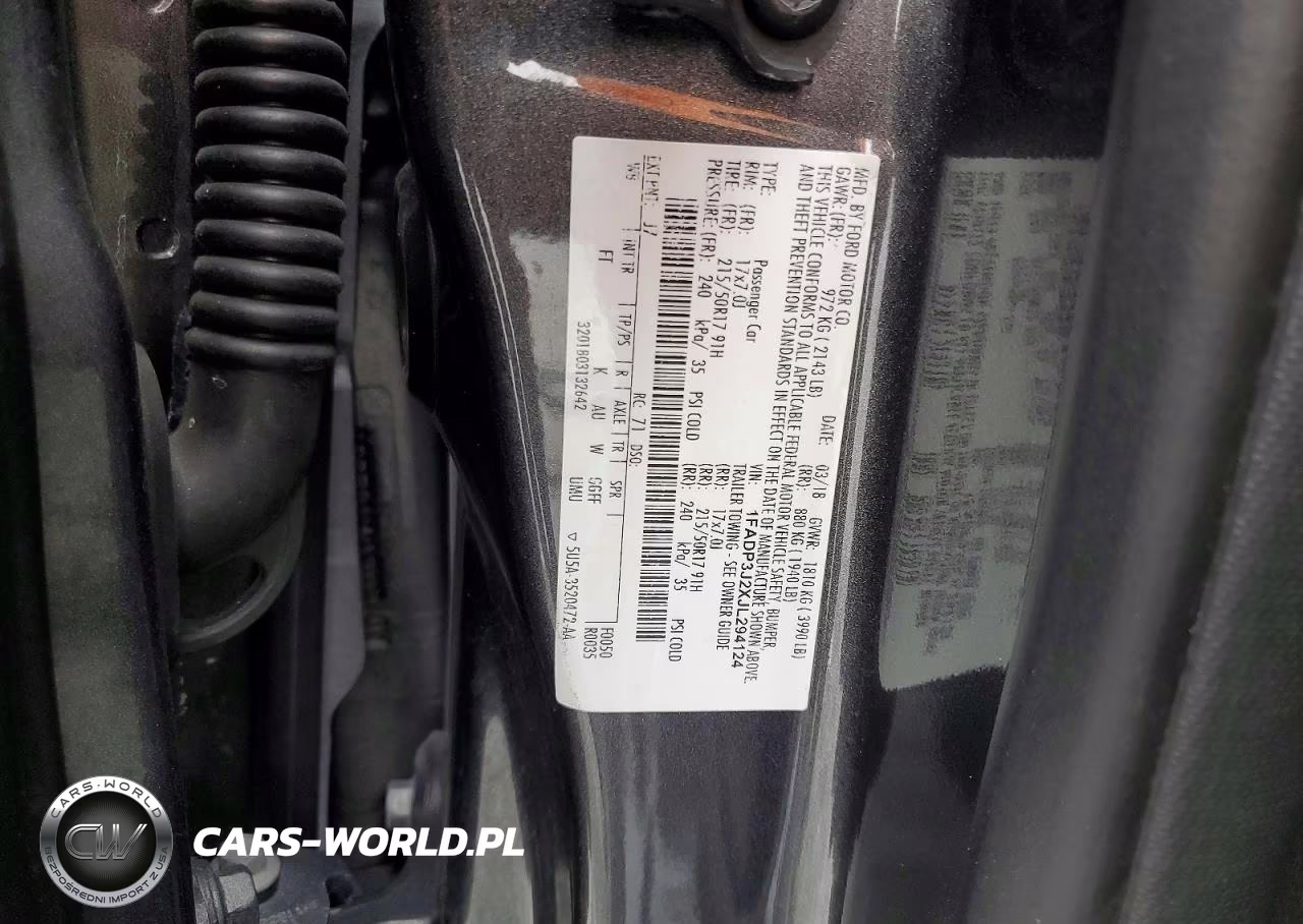 2018 Ford Focus Titanium VIN:1FADP3J2XJL294124 - 12