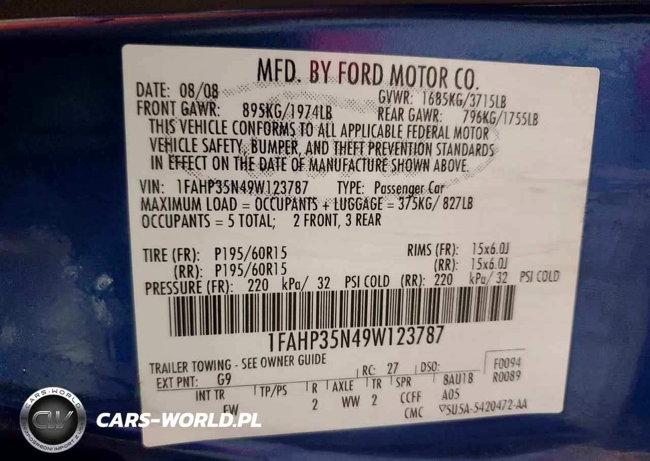 2009 Ford Focus Se VIN:1FAHP35N49W123787 - 12