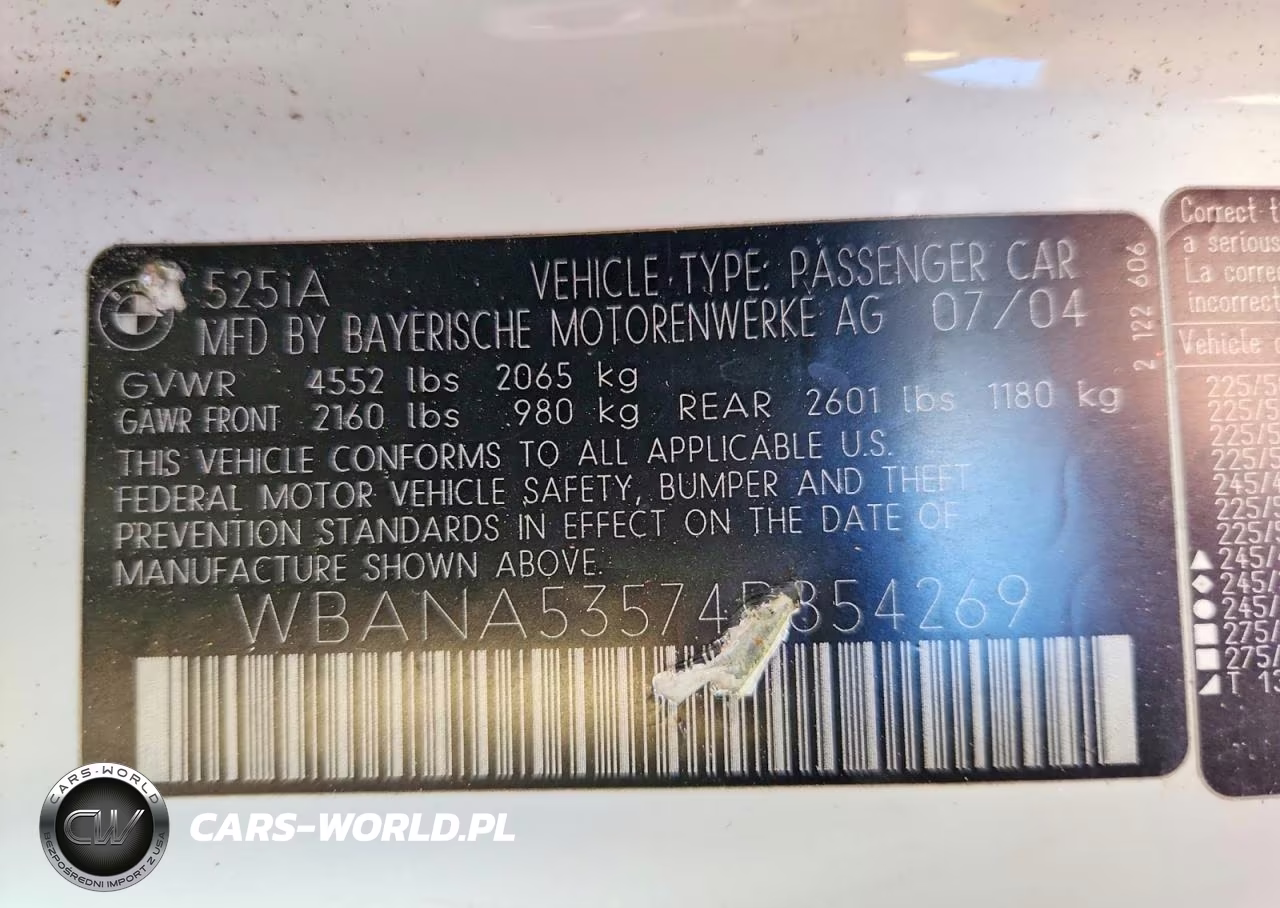 2004 BMW 525 I VIN:WBANA53574B854269 - 12