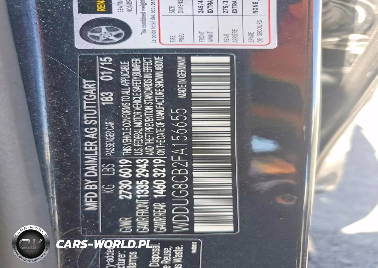 2015 Mercedes-Benz S 550 VIN:WDDUG8CB2FA156655 - 12