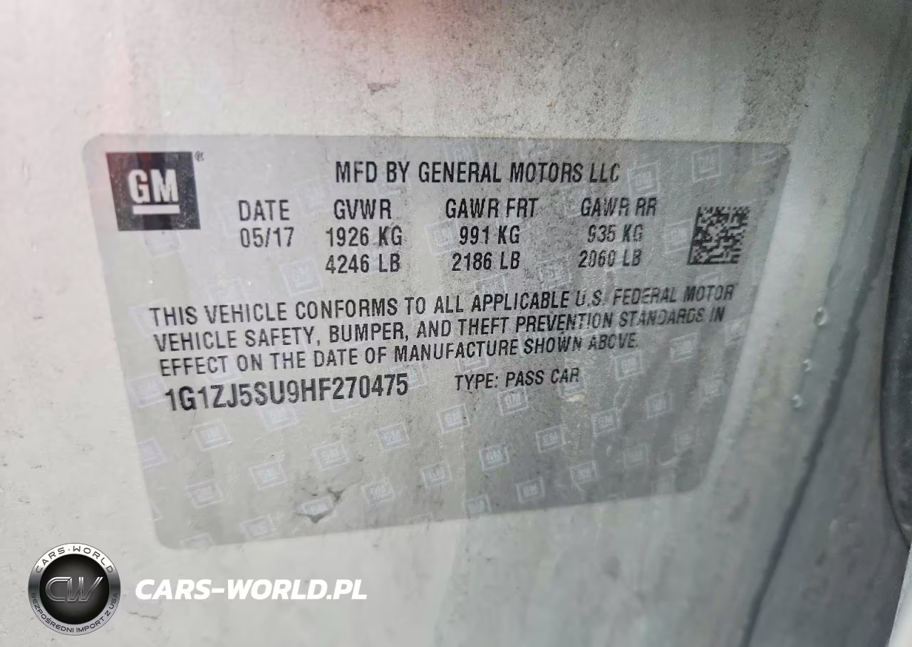2017 Chevrolet Malibu Hybrid VIN:1G1ZJ5SU9HF270475 - 12