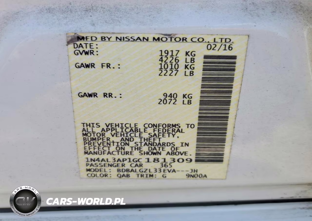 2016 Nissan Altima 2.5 S VIN:1N4AL3AP1GC181309 - 13