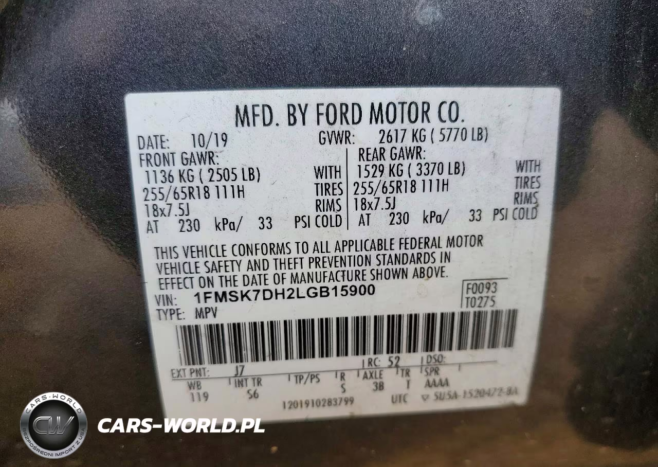 2020 Ford Explorer Xlt VIN:1FMSK7DH2LGB15900 - 14