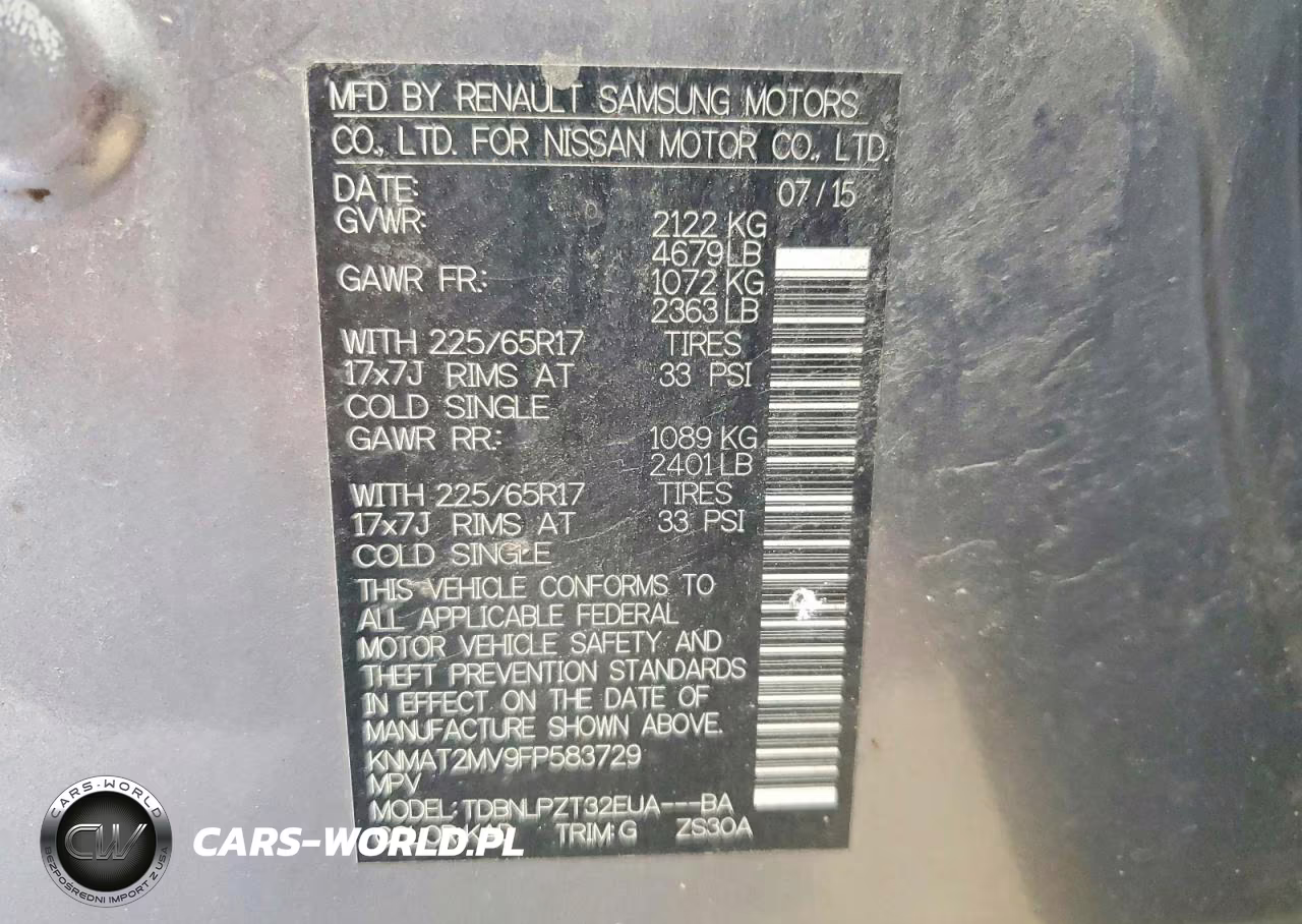 2015 Nissan Rogue S VIN:KNMAT2MV9FP583729 - 13