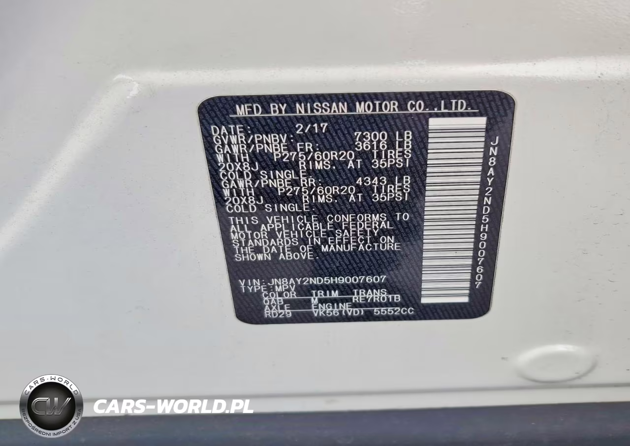 2017 Nissan Armada Sl VIN:JN8AY2ND5H9007607 - 13
