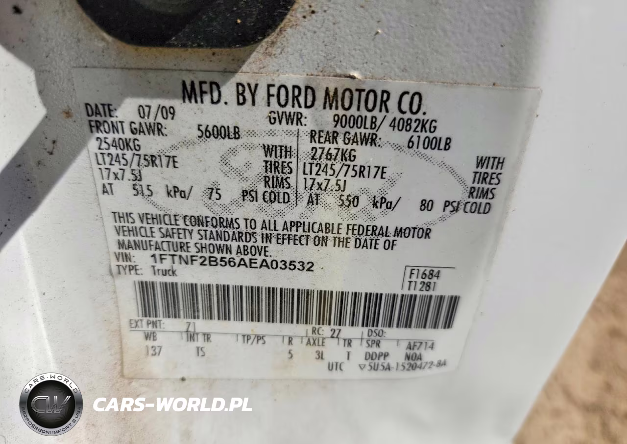 2010 Ford F250 Super Duty VIN:1FTNF2B56AEA03532 - 13