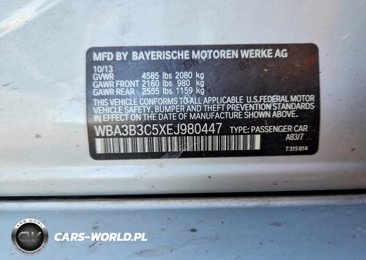 2014 BMW 328 Xi VIN:WBA3B3C5XEJ980447 - 12