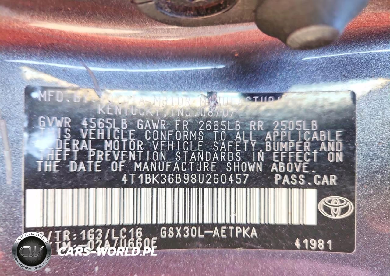 2008 Toyota Avalon Limited VIN:4T1BK36B98U260457 - 12