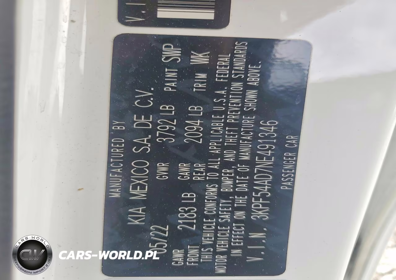 2022 Kia Forte Gt Line VIN:3KPF54AD7NE491346 - 12