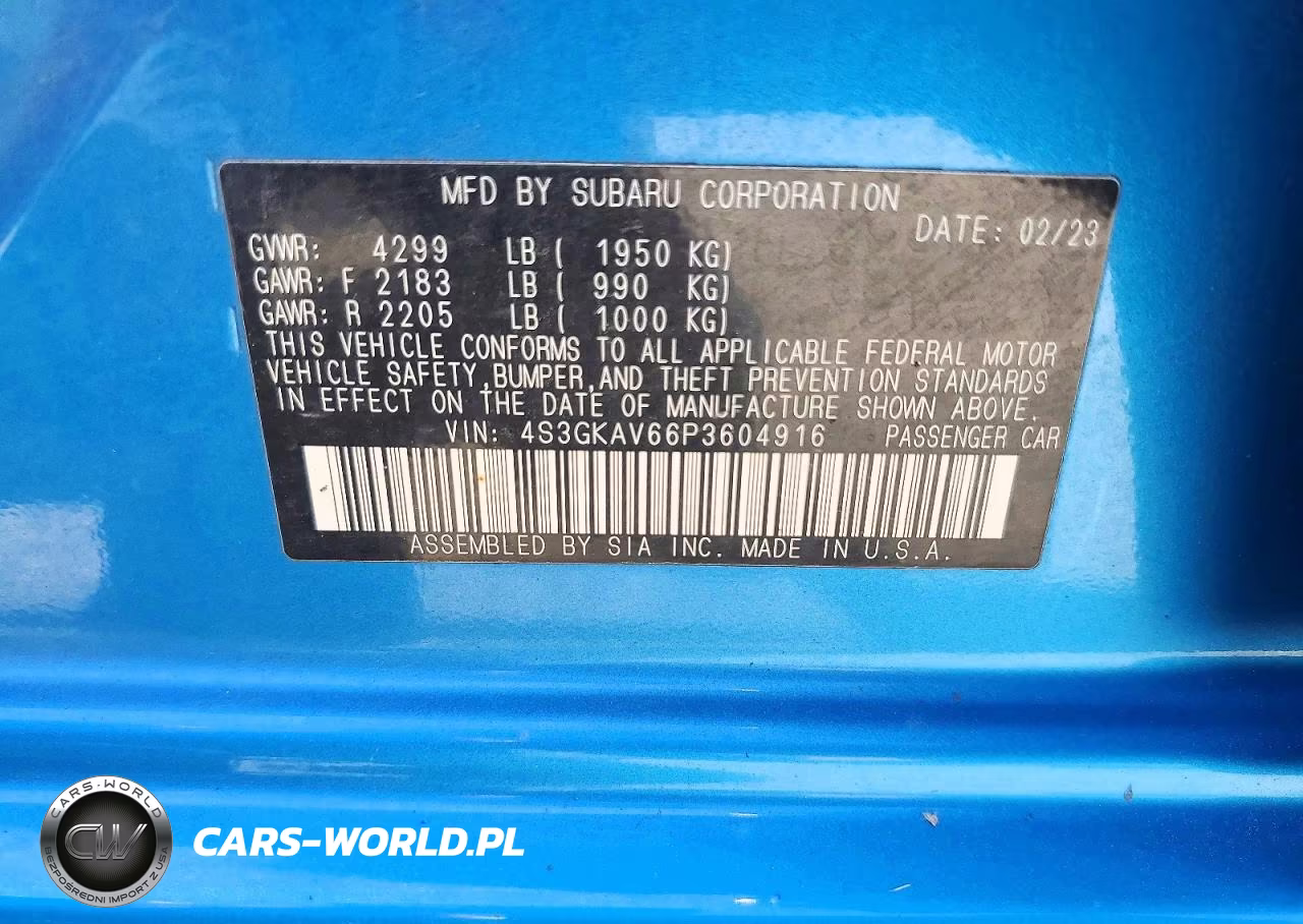 2023 Subaru Impreza Premium VIN:4S3GKAV66P3604916 - 12
