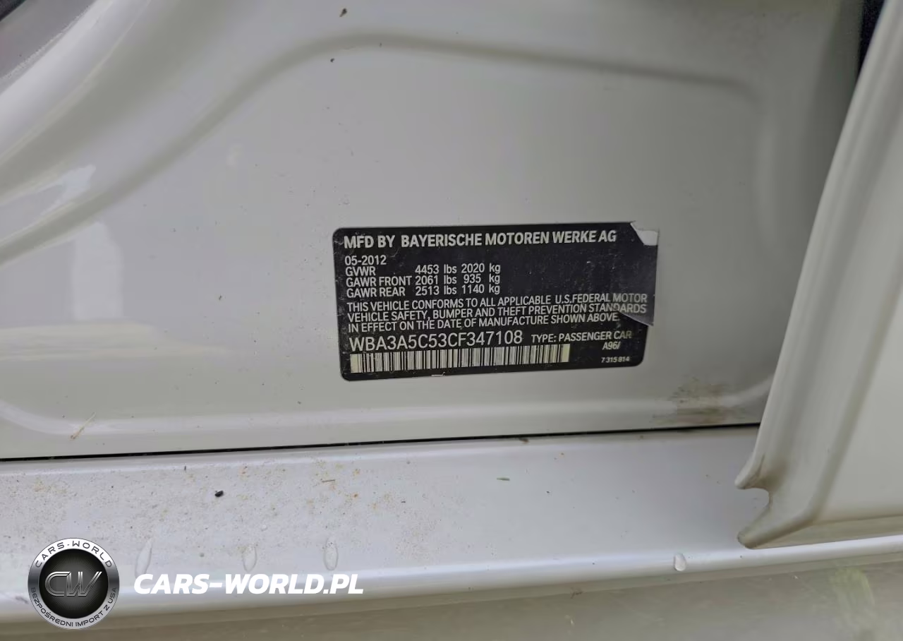 2012 BMW 328 I VIN:WBA3A5C53CF347108 - 10
