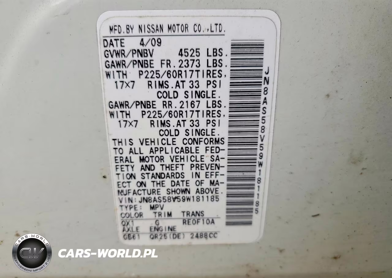 2009 Nissan Rogue S VIN:JN8AS58V59W181185 - 12