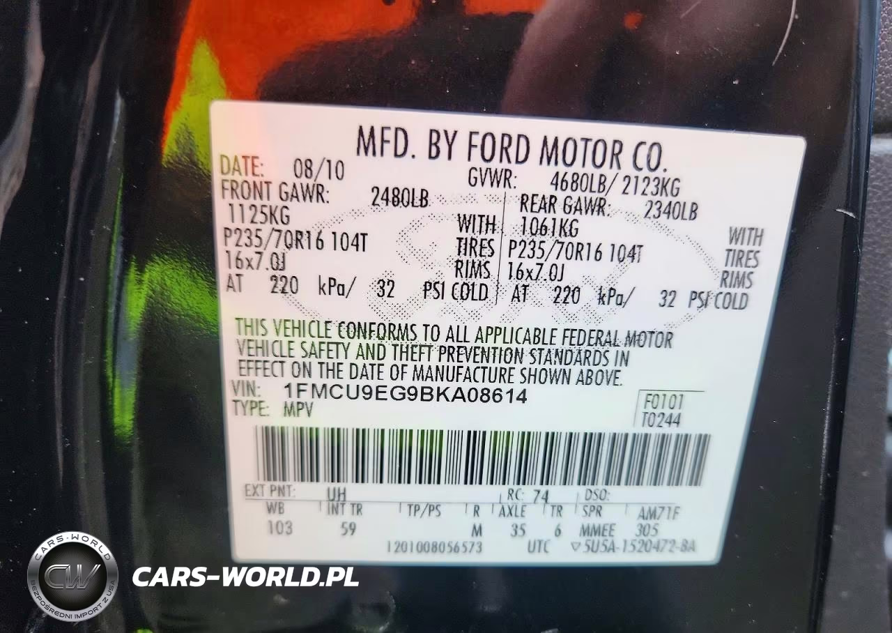 2011 Ford Escape Limited VIN:1FMCU9EG9BKA08614 - 13
