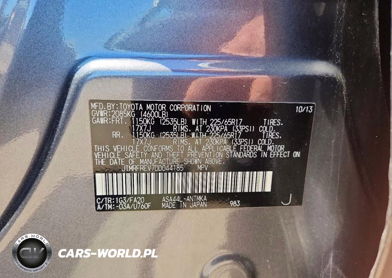 2013 Toyota Rav4 Xle VIN:JTMRFREV7DD044185 - 14