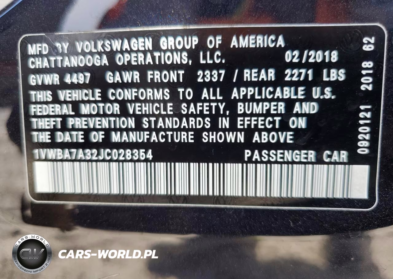 2018 Volkswagen Passat Se VIN:1VWBA7A32JC028354 - 13