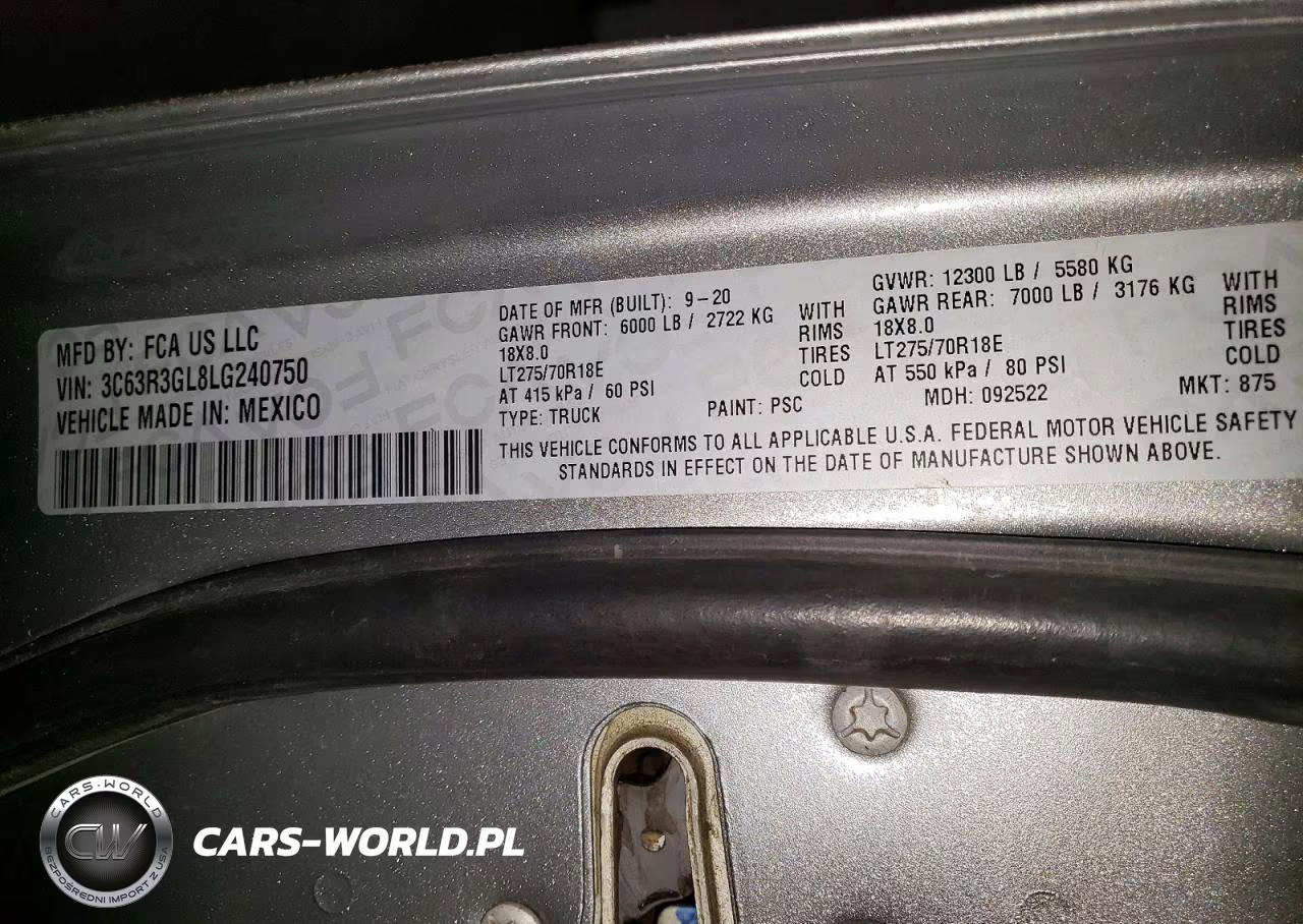 2020 Ram 3500 Tradesman VIN:3C63R3GL8LG240750 - 12