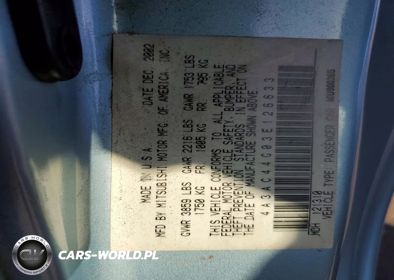 2003 Mitsubishi Eclipse Gs VIN:4A3AC44G03E126633 - 12