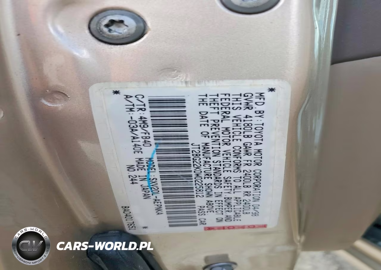 1998 Toyota Camry Le VIN:JT2BG22K0W0225812 - 12