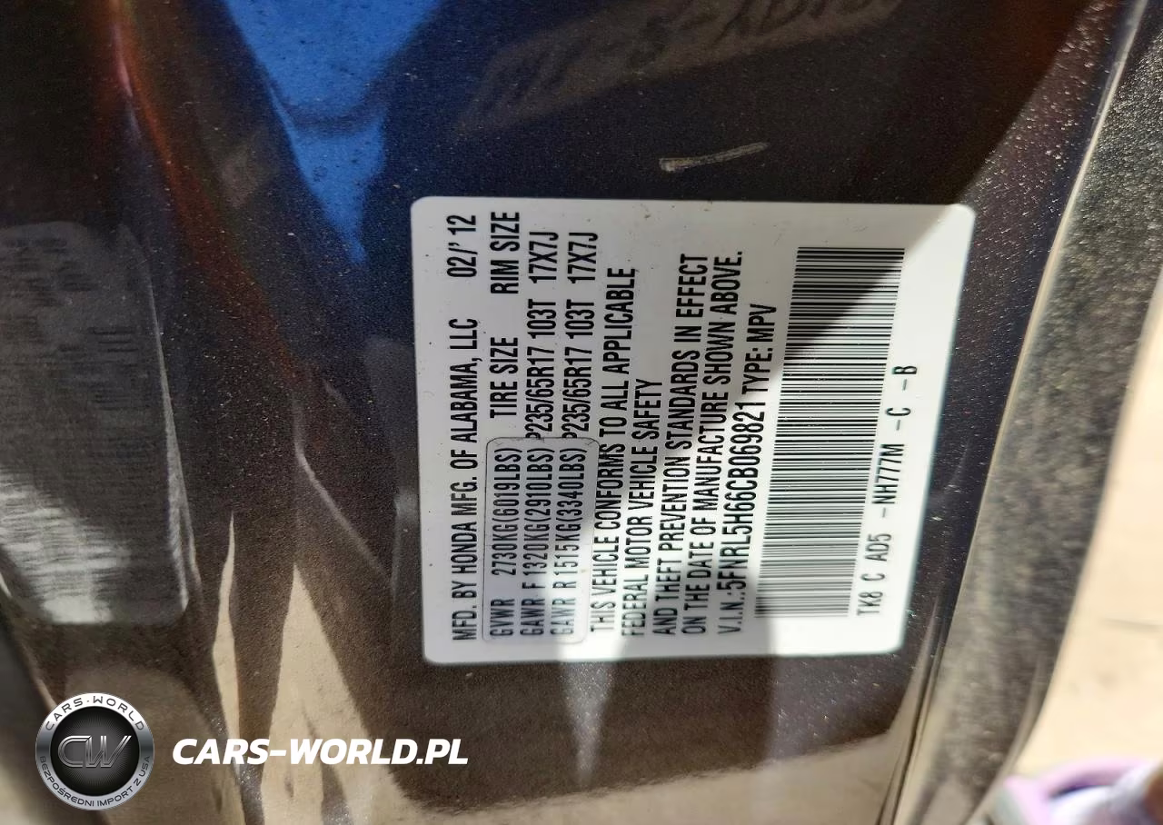 2012 Honda Odyssey Exl VIN:5FNRL5H66CB069821 - 13