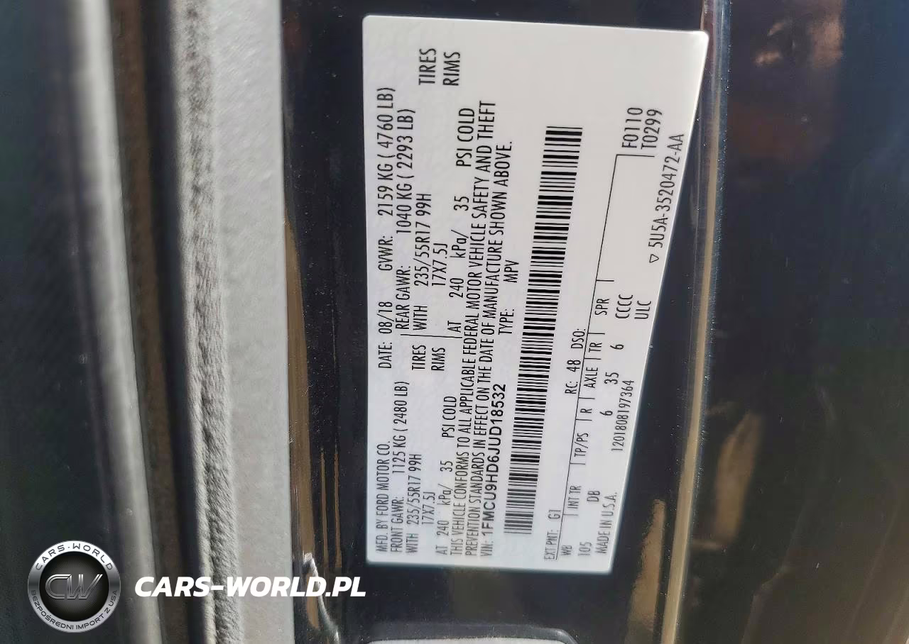 2018 Ford Escape Sel VIN:1FMCU9HD6JUD18532 - 12